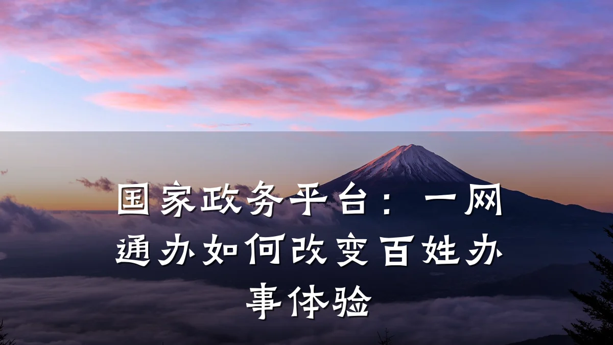 国家政务平台:一网通办如何改变百姓办事体验